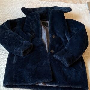 Banana Republic Dark Blue Faux Fur Jacket